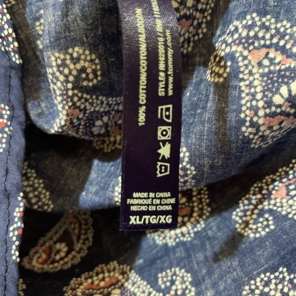 Tommy Hilfiger Sleepwear Paisley Long Sleeve Pajama Nightdress Size XL - Picture 5 of 6